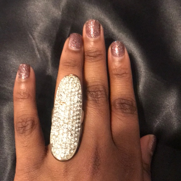 Long Rhinestone Statement Ring - Picture 6 of 6